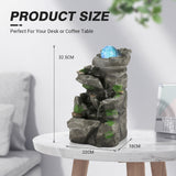 Load image into Gallery viewer, Tabletop Water Fountain Indoor Fountains with Colorful Rolling Ball, Stacked Rocks Waterfall Fountain - Quiet and Relaxing Water Sound - Desktop Fountains for Home Office Decor