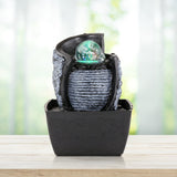 Load image into Gallery viewer, Tabletop Water Fountain Fountains with Colorful Rolling Ball, Feng Shui Zen Desktop Waterfall Fountains Water Sound Relaxation for Home Office Decor