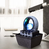 Load image into Gallery viewer, Tabletop Water Fountain Indoor Fountains Illuminated Feng Shui Zen Meditation Calming Relaxion Waterfall Fountain for Home Bedroom Office Decor