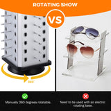 Load image into Gallery viewer, Rotating Sunglasses Holder Organizer Rack Glasses Display Stand for 44 Pairs Eyeglasses Turning Stand for Glasses, Jewelry, with Mirrors