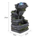 Load image into Gallery viewer, BEAMNOVA Tabletop Water Fountain Indoor Fountains with Colorful Rolling Ball, Stacked Rocks Waterfall Fountain Desktop Fountains for Home Office Decor