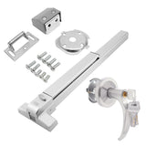 Load image into Gallery viewer, Door Push Bar Panic Exit Device with Exterior Lever, 70cm/27.5” Stainless Steel Commercial Emergency Exit Door Push Bar, Exit Device Parts Door Hardware for 28”-50” Wood Metal Door