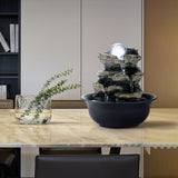 Load image into Gallery viewer, Tabletop Water Fountain with Cascading Rock and LED Light, Indoor Waterfall Fountain Zen Calming Water Sound Relaxation Fountain for Home Bedroom Office Decor