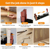 Load image into Gallery viewer, Pocket Hole Jig Kit,Upgraded Aluminum 3 in 1 Pocket Hole Drill Guide Jig Set for 15° Angled Holes,With Built-in Clamping System,for Joinery Woodworking Tool