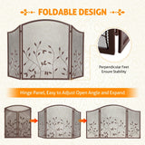 Load image into Gallery viewer, 48 x 30 in Decorative Fireplace Screen Outdoor Fireplace Cover Screen 3 Panel Iron Mesh Modern Vintage Art Decor