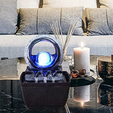 Load image into Gallery viewer, Tabletop Water Fountain Indoor Fountains Illuminated Feng Shui Zen Meditation Calming Relaxion Waterfall Fountain for Home Bedroom Office Decor