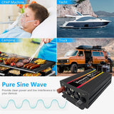 Load image into Gallery viewer, 10000W Pure Sine Wave Power Inverter Voltage Transformer Intelligent Digital Display Car Home Outdoor DC12V to AC 110V Converter