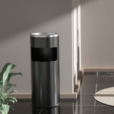 Load image into Gallery viewer, Black Commercial Office Trash Can, Garbage Can with Ashtray