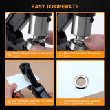 Load image into Gallery viewer, 3/8Inch (10mm) Grommet Tool Kit with 500 Grommet Supplies Handheld Hole Punch Pliers Eyelet Tool Grommets Press for Leather Fabric Paper Tarp Canvas