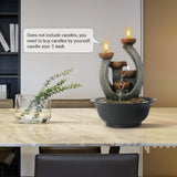 Load image into Gallery viewer, Tabletop Water Fountain Indoor Waterfall Fountains with Candle Holder, Feng Shui Zen Meditation Relaxation Fountain for Home Office Decor