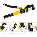 Load image into Gallery viewer, Custom Hydraulic Hand Crimper Crimping Tool for Stainless Steel Cable Railing Fittings for 1/8&quot; to 3/16&quot; Cable Wire Swaging Tool Kit 10 Ton with Stainless Steel Cable Cutter