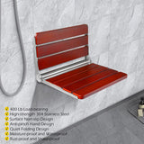 Load image into Gallery viewer, BEAMNOVA Fold Down Shower Seat Folding Shower Seat Wall Mounted Teak Wood Fold Down Shower Seat Home Care Shower Bench for Inside Shower, Bathroom Fold Up Wooden Bench Shower Chair (16.1&#39;&#39;*13.4&#39;&#39;)