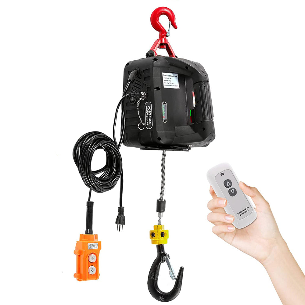BEAMNOVA 3 in 1 Electric Hoist Winch, 1100lbs Portable Electric Winch,  1500W 110V Power Winch Crane, w/Wireless Remote Control and Overload  Protection