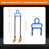 Load image into Gallery viewer, Chain Drum Lifter 1Ton 2200lbs Capacity Spreader Oil Drum Clamp Forklift Lifting Clamp Sling for 55 Gallon Drums Barrel G80 Double Lifting Chains