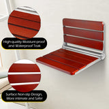 Load image into Gallery viewer, Fold Down Shower Seat Folding Shower Seat Wall Mounted Teak Wood Fold Down Shower Seat Home Care Shower Bench for Inside Shower, Bathroom Fold Up Wooden Bench Shower Chair (16.1&#39;&#39;*13.4&#39;&#39;)