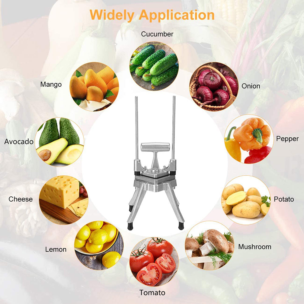 WICHEMI Commercial Chopper Dicer Vegetable Fruit Chopper Dicer Cutter Heavy Duty Stainless Steel Chopper for Onion Peppers Potatoes Mushrooms French