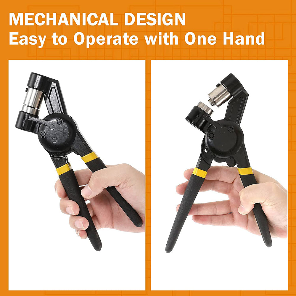 BEAMNOVA Grommet Handheld Hole Punch Pliers Grommet Machine Hand Press Tool w/ 500 Silv