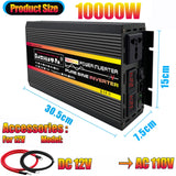 Load image into Gallery viewer, 10000W Pure Sine Wave Power Inverter Voltage Transformer Intelligent Digital Display Car Home Outdoor DC12V to AC 110V Converter