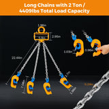 Load image into Gallery viewer, Upgraded Chain Drum Lifter 2 Ton / 4400lbs Loading Capacity for 55 Gallon Drums Forklift Hoist Crane Metal Plastic Barrel Double Lifting Chains, 4 Hooks &amp; Chains