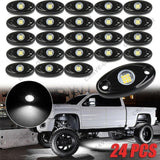 Load image into Gallery viewer, 24Pcs White LED Rock Light Pods Underbody Glow Lamp Offroad SUV Pickup Truck UTV