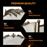 Load image into Gallery viewer, 50X32 inch Decorative Fireplace Screen Outdoor Fireplace Cover Screen 3 Panel Iron Mesh Modern Vintage Art Decor