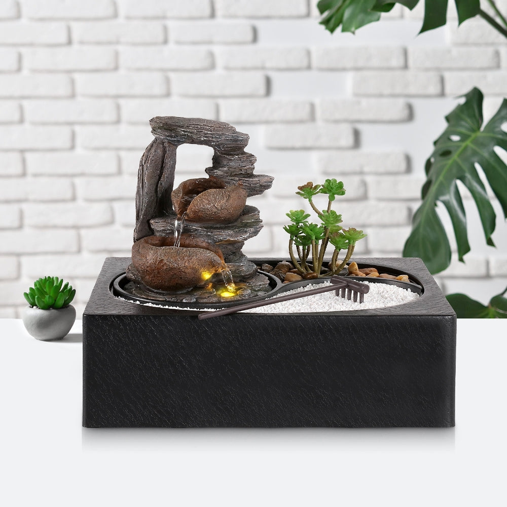Bits and Pieces - Indoor/Outdoor Iridescent Glass Butterfly Fountain - Zen Tabletop Water Fountain