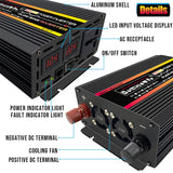 Load image into Gallery viewer, 10000W Pure Sine Wave Power Inverter Voltage Transformer Intelligent Digital Display Car Home Outdoor DC12V to AC 110V Converter