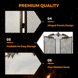 Load image into Gallery viewer, 50X32 inch Decorative Fireplace Screen Outdoor Fireplace Cover Screen 3 Panel Iron Mesh Modern Vintage Art Decor