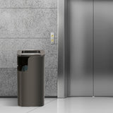 Load image into Gallery viewer, Black Stainless Steel Office Trash Can, Garbage Can for School, Hotel ,Hospital, Elevator Entrance, Supermarket