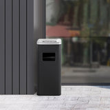 Load image into Gallery viewer, Black Stainless Steel Trash Can, Outdoor Garbage Can with Ashtray