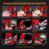 Load image into Gallery viewer, Button Maker Keychain Bottle Opener Making Mold 58mm with 100 Sets of Button Part Supplies, Circle Cutter, Accessories for Sliding Rail Pin Making Machine