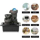 Load image into Gallery viewer, Water Fountains Indoor Tabletop Fountain with Pump Waterfall Fountain Indoor Coloured LED Lights Desk Water Fountains for Home Office Decor