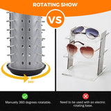 Load image into Gallery viewer, Rotating Glasses Display Stand Sunglasses Holder Organizer Rack Eyeglass Turning Commercial Display Stand with Mirror for 40 Pairs of Glasses