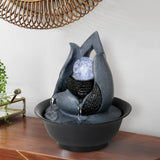 Load image into Gallery viewer, Tabletop Water Fountain Indoor Waterfall Fountain with LED Rolling Ball, Feng Shui Zen Desktop Fountains Calming Water Sound Relaxation Fountain for Home Office Decor