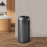 Load image into Gallery viewer, 20 Gallon Black Stainless Steel Kitchen Trash Can, Open Top Garbage Can