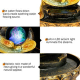 Load image into Gallery viewer, Tabletop Fountain,Peacock Water Fountains Indoor with Led Light Rolling Ball,Relaxing Water Sounds for Stress Relief ,with Lotus Flower Fountain for Office Home Decor
