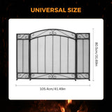 Load image into Gallery viewer, 43X29 inch Decorative Fireplace Screen Outdoor Fireplace Cover Screen 3 Panel Iron Mesh Modern Vintage Art Decor