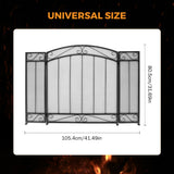 Load image into Gallery viewer, 43X29 inch Decorative Fireplace Screen Outdoor Fireplace Cover Screen 3 Panel Iron Mesh Modern Vintage Art Decor