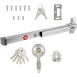Load image into Gallery viewer, Push Bar Panic Exit Device with Alarm &amp; Exterior Lever, 70cm/27.5” Long Alarmed Emergency Exit Door Push Bar Lock, Fireproof Commercial Panic Door Hardware for Doors 27.5”-41” Wide