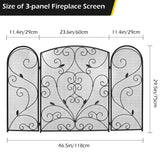 Load image into Gallery viewer, 47X30 inch Decorative Fireplace Screen Outdoor Fireplace Cover Screen 3 Panel Iron Mesh Modern Vintage Art Decor