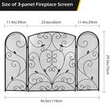 Load image into Gallery viewer, BEAMNOVA 47X30 inch Decorative Fireplace Screen Outdoor Fireplace Cover Screen 3 Panel Iron Mesh Modern Vintage Art Decor