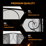 Load image into Gallery viewer, 49X30 inch Decorative Fireplace Screen Outdoor Fireplace Cover Screen 3 Panel Iron Mesh Modern Vintage Art Decor