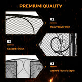 Load image into Gallery viewer, BEAMNOVA 49X30 inch Decorative Fireplace Screen Outdoor Fireplace Cover Screen 3 Panel Iron Mesh Modern Vintage Art Decor