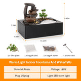 Load image into Gallery viewer, Indoor Water Fountains Tabletop Water Fountain with Pump Zen Garden Relaxation Desk Waterfall Fountain Indoor Small Fountain for Zen Room Decor