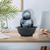 Load image into Gallery viewer, Tabletop Water Fountain Indoor Waterfall Fountain with LED Light, Feng Shui Zen Desktop Meditation Calming Water Sound Relaxation Fountain for Home Bedroom Office Decoration