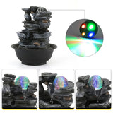 Load image into Gallery viewer, Tabletop Water Fountain Indoor Waterfalls Fountains with Colored LED Light Decorative Feng Shui Tabletop Fountain with Automatic Pump Best Home Gifts