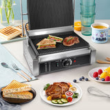 Load image into Gallery viewer, 2200W Commercial Panini Maker Sandwich Press Grill Electric Sandwich Maker Non Stick Surface Kitchen Equipment for Making Hamburgers Steaks Bacons
