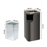 Load image into Gallery viewer, Black Stainless Steel Office Trash Can, Garbage Can for School, Hotel ,Hospital, Elevator Entrance, Supermarket