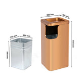 Load image into Gallery viewer, Gold Stainless Steel Trash Can, Outdoor Garbage Can with Ashtray