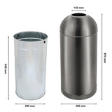 Load image into Gallery viewer, 30 Gallon Stainless Steel Office Black Trash Can, Open Top Garbage Can for School, Hotel ,Hospital, Elevator Entrance, Supermarket